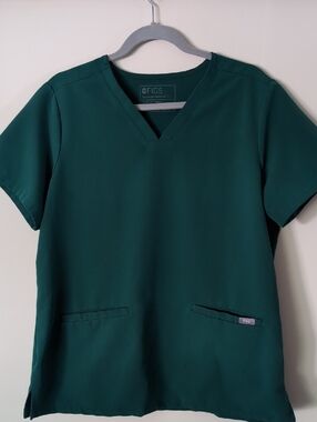 Figs Women's Casma Scrub Top Hubter Green Size Large